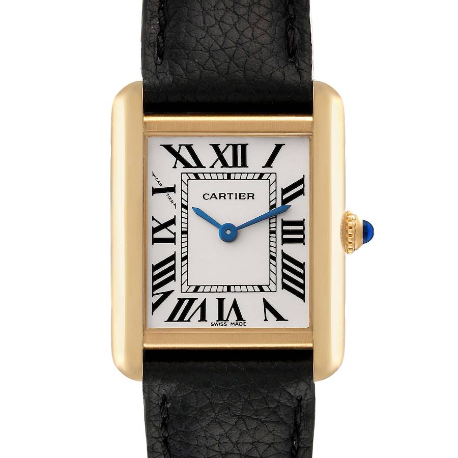 Cartier Tank Solo Yellow Gold Steel Silver Dial Ladies Watch W5200002 Papers SwissWatchExpo