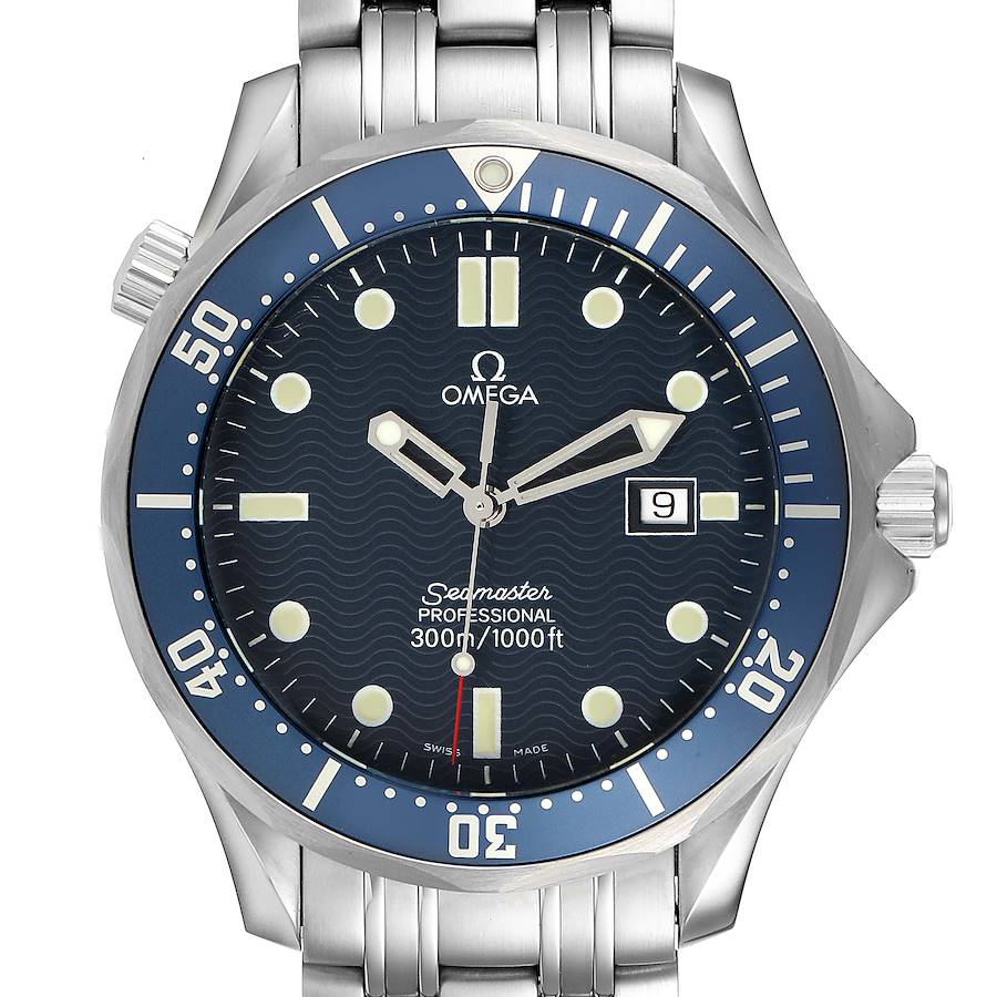 Omega Seamaster 41mm James Bond Blue Dial Steel Watch 2541.80.00 Unworn SwissWatchExpo