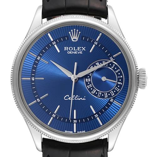 Photo of Rolex Cellini Date White Gold Blue Dial Mens Watch 50519