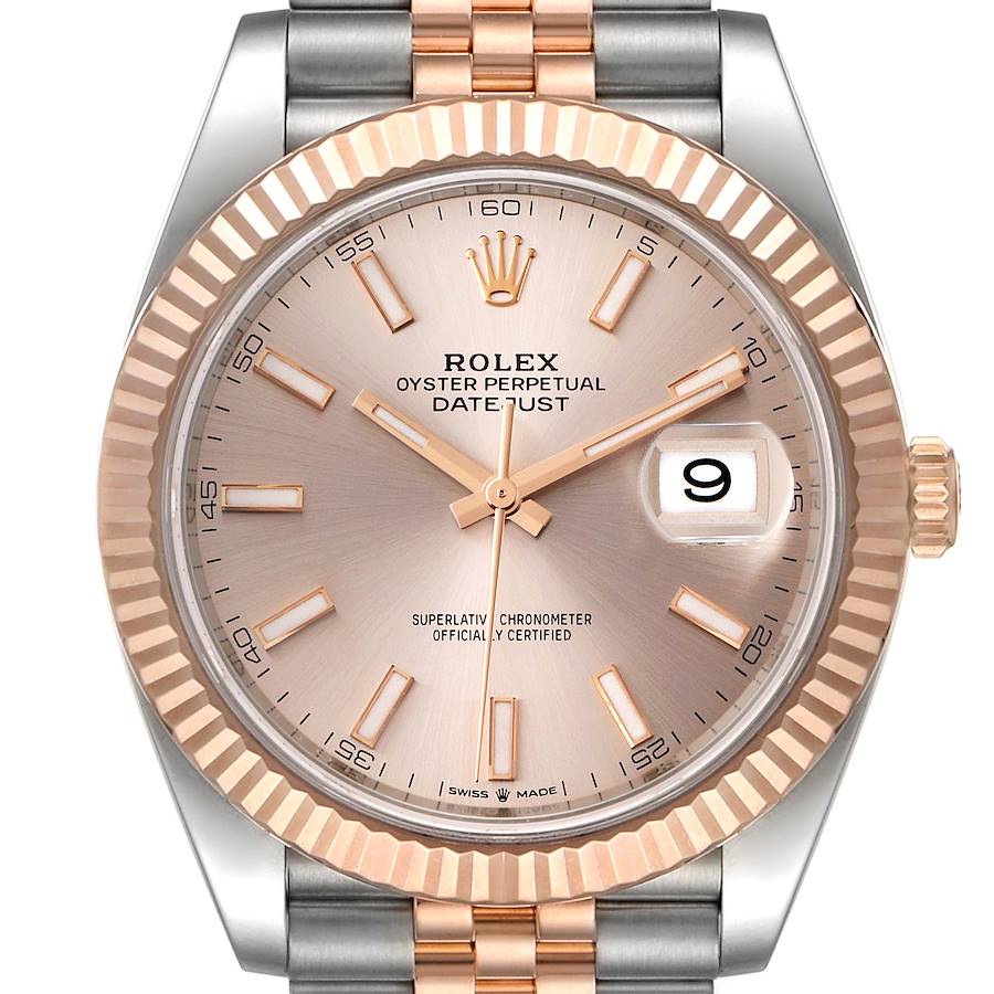 Rolex Datejust 41 Steel Everose Gold Sundust Dial Watch 126331 Unworn SwissWatchExpo
