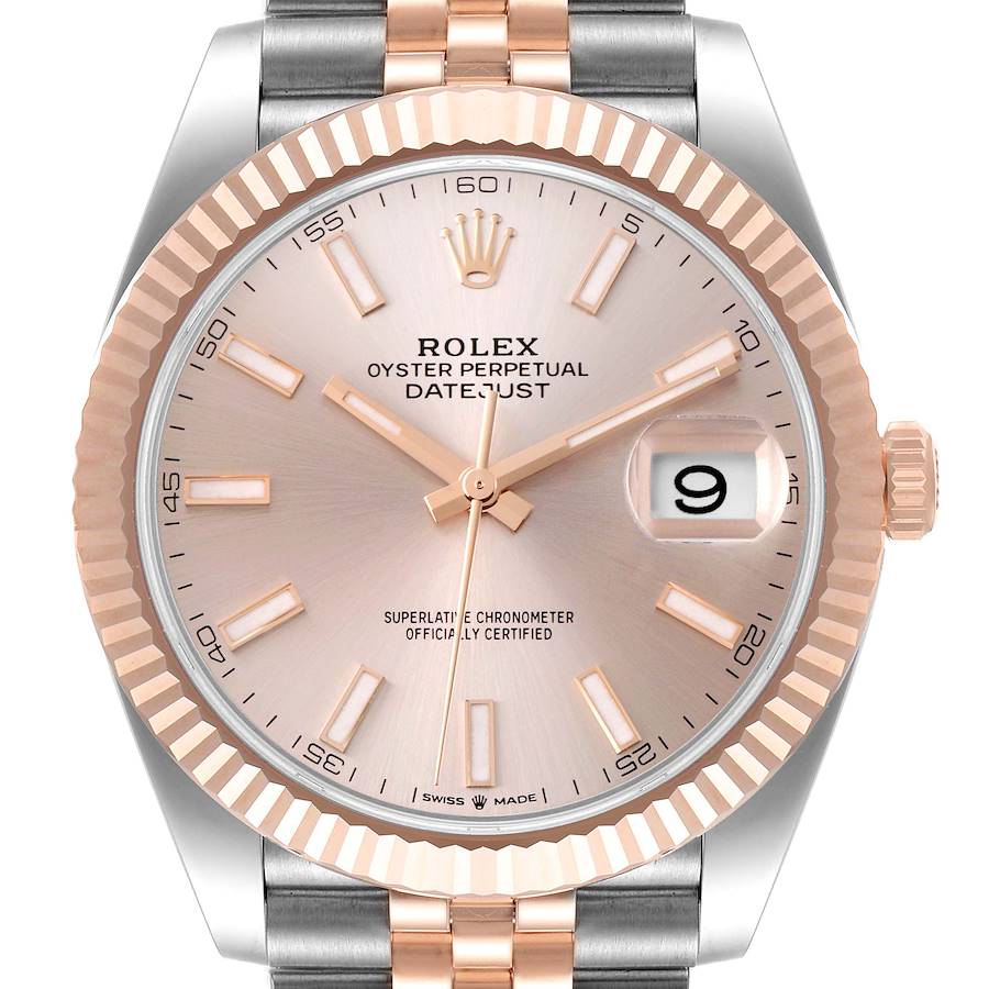 Rolex Datejust 41 Steel Everose Gold Sundust Dial Watch 126331 Unworn SwissWatchExpo
