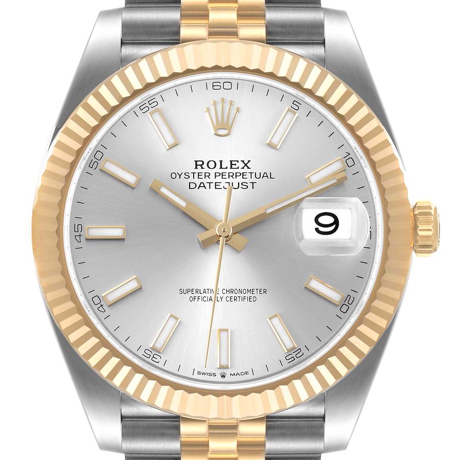 Rolex Datejust 41 Steel Yellow Gold Silver Dial Mens Watch 126333 Unworn SwissWatchExpo