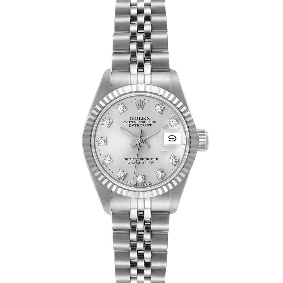 Rolex Datejust White Gold Silver Diamond Dial Ladies Watch 69174 Box Papers SwissWatchExpo