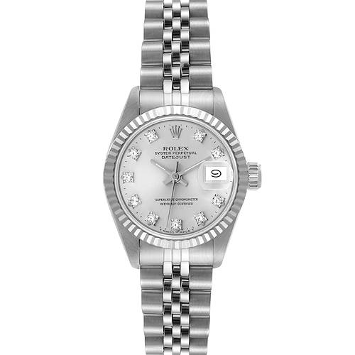 Photo of Rolex Datejust White Gold Silver Diamond Dial Ladies Watch 69174 Box Papers