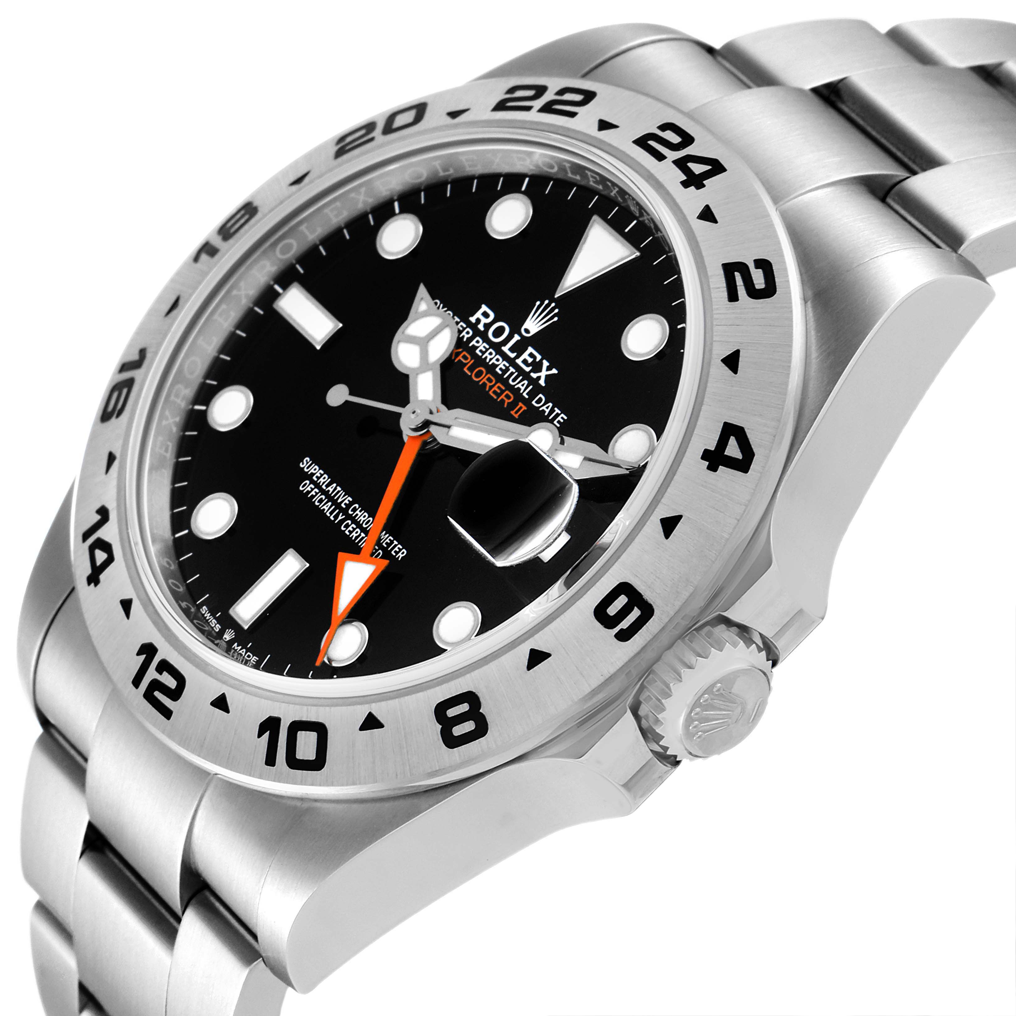 The image shows a Rolex Explorer 226570 Men's Stainless Steel Black Dial 226570 Men's Stainless Steel Black Dial model watch at an angled close-up, highlighting the dial, bezel, and bracelet.