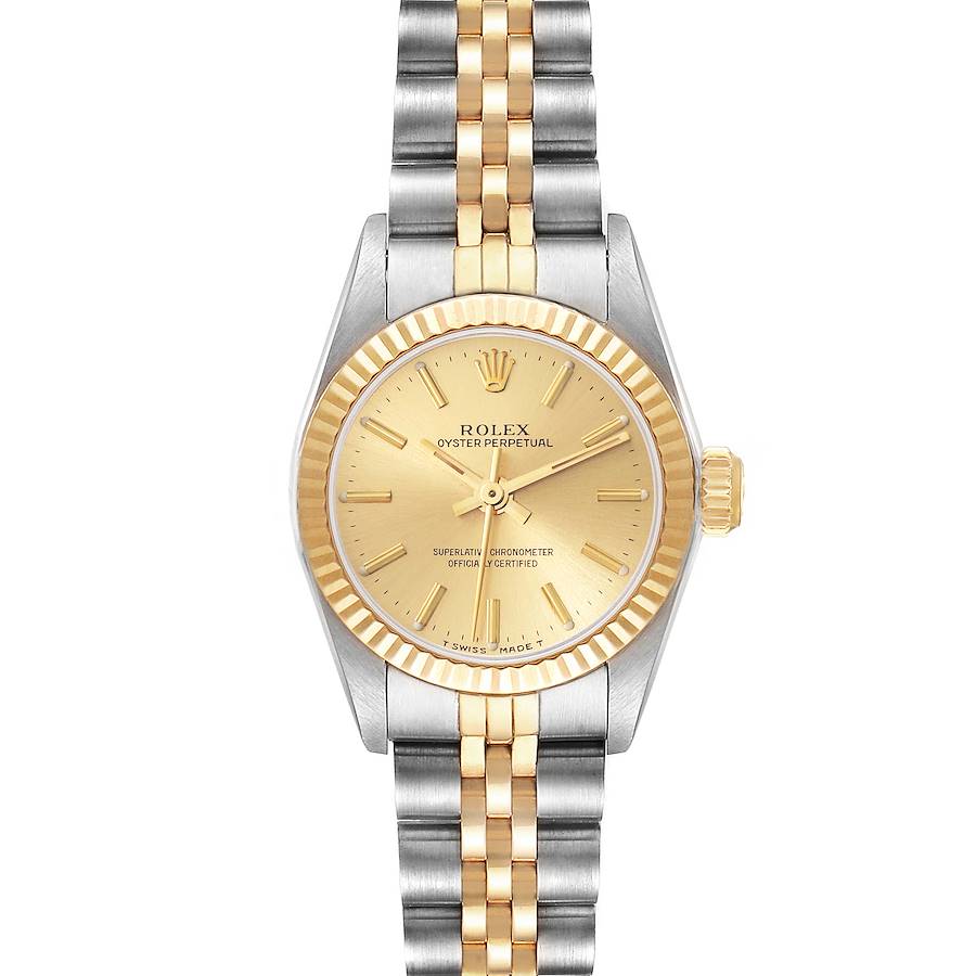 Rolex Oyster Perpetual Steel Yellow Gold Ladies Watch 67193 Papers SwissWatchExpo