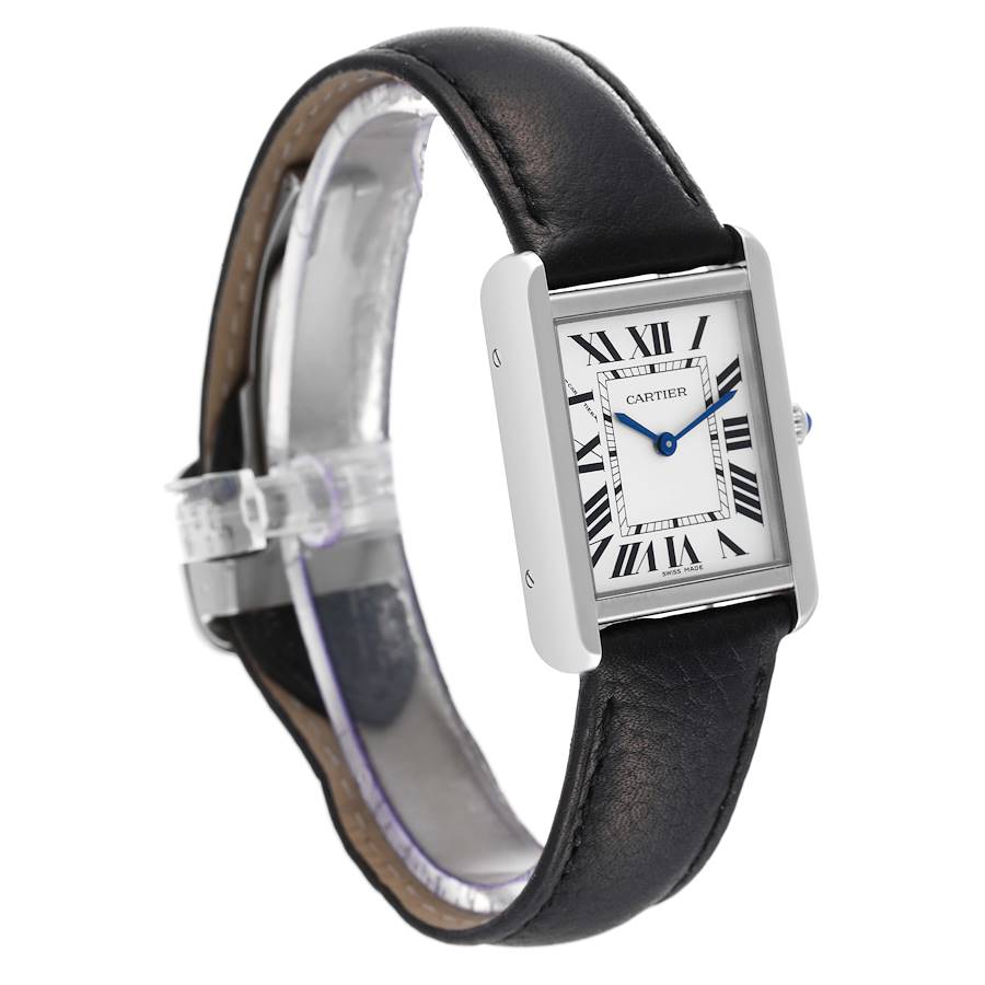 Cartier Women's W5200002 'Tank Solo' Black Leather Watch