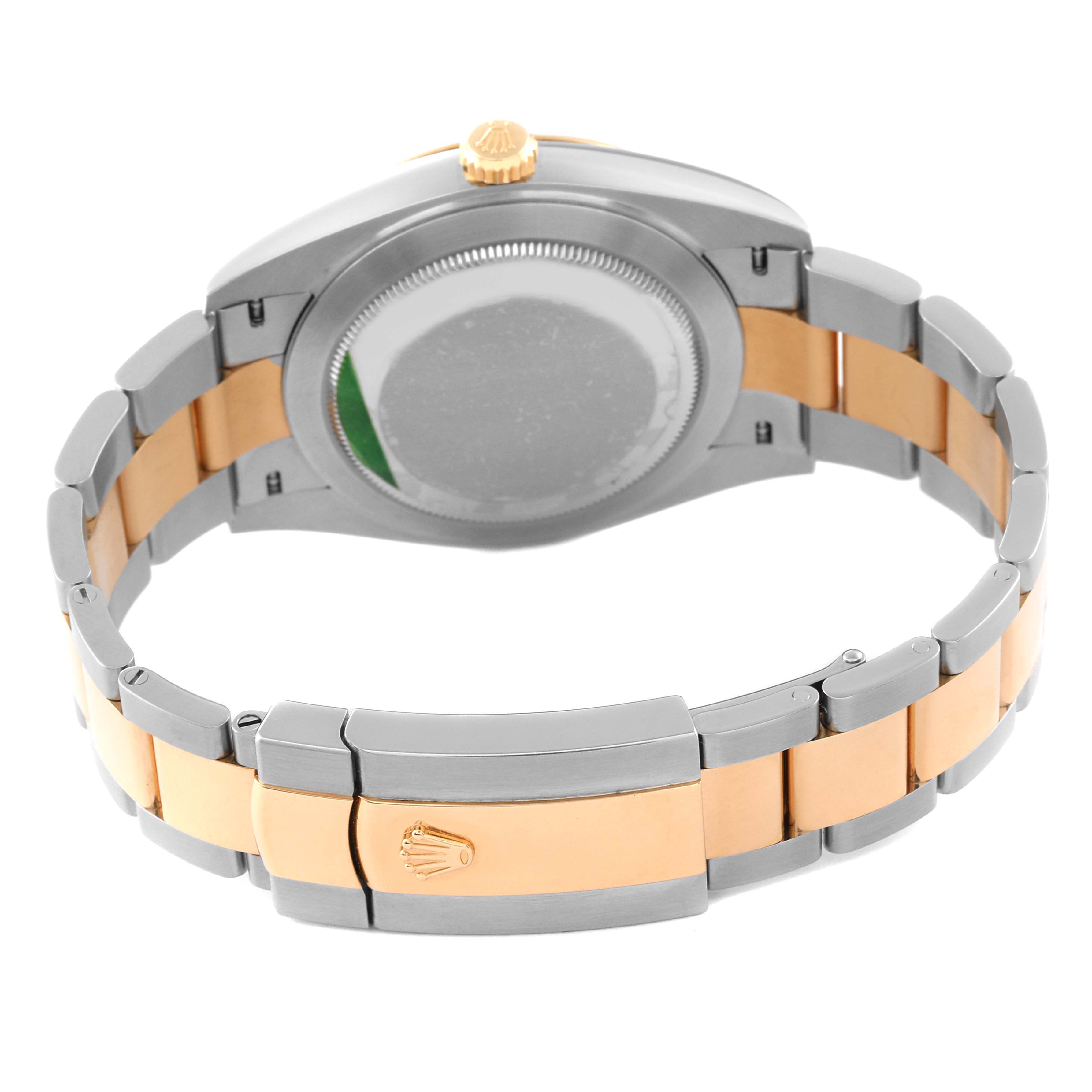 This image shows the back and bracelet of a Rolex Datejust 41 126333 Men's Steel and Gold (two tone) Champagne Dial 126333 Men's Steel and Gold (two tone) Champagne Dial watch at an angled view.