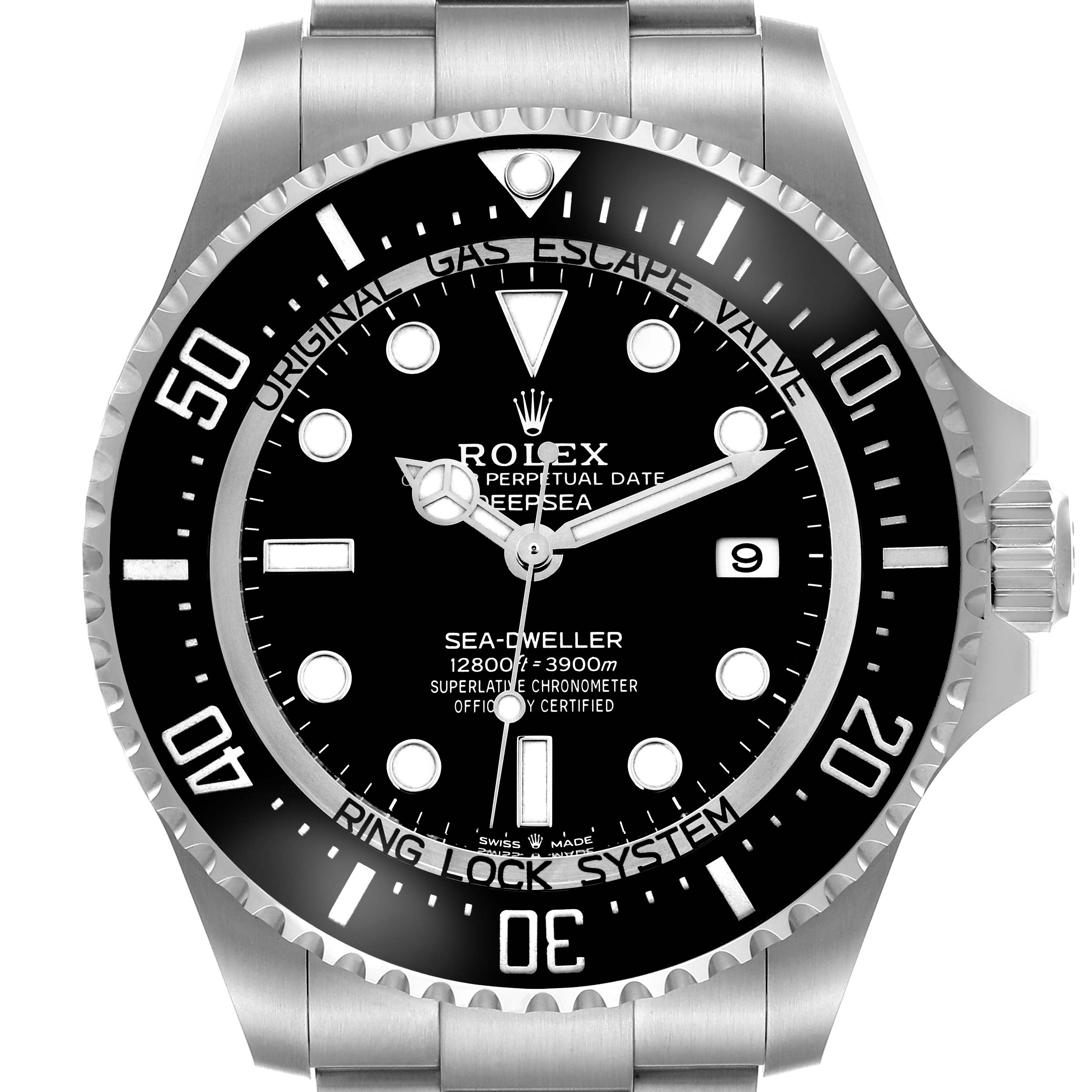 The Rolex Sea-Dweller 136660 Men
s Stainless Steel Black Dial 136660 Men
s Stainless Steel Black Dial is shown from a front angle, displaying the dial, bezel, and crown.