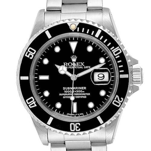 Photo of Rolex Submariner 40mm Black Dial Steel Mens Watch 16610 Box Papers