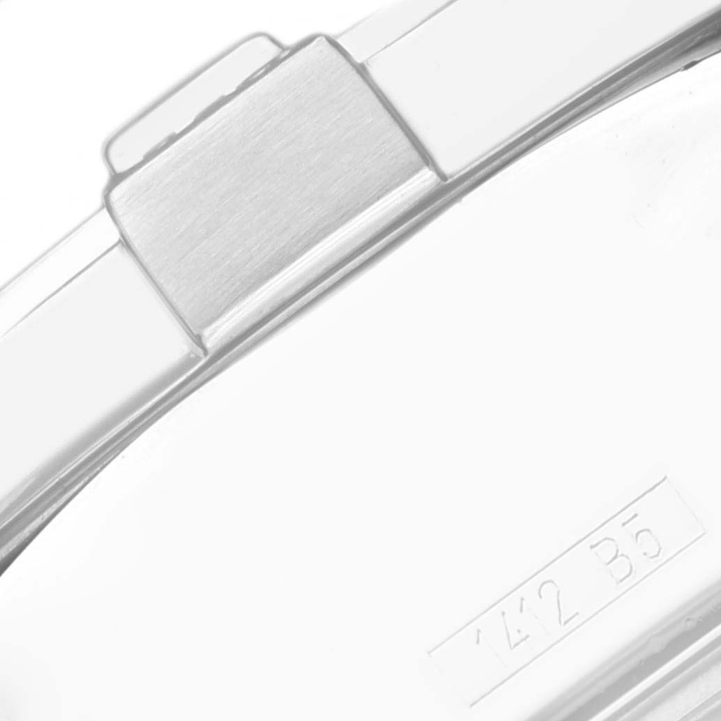 This image shows a close-up of a clasp with the model number on the band of a Breitling Avenger A13370 Men's Stainless Steel Black Dial A13370 Men's Stainless Steel Black Dial watch.