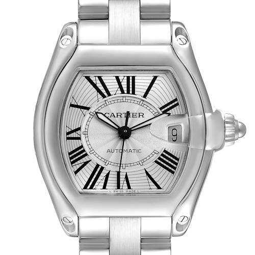 Photo of Cartier Roadster Large Silver Dial Steel Mens Watch W62025V3 Papers