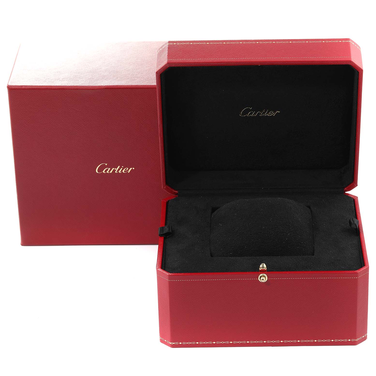 Cartier Santos 100 Yellow Gold Brown Strap Mens Watch W20071Y1 ...