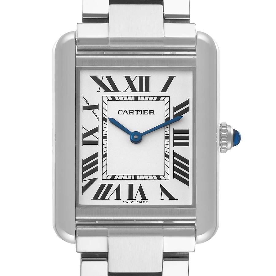 Cartier Tank Solo Silver Dial Small Steel Ladies Watch W5200013V SwissWatchExpo