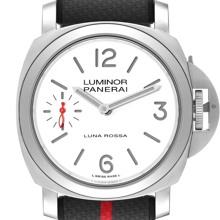 Panerai Luminor Luna Rossa 44mm White Dial Mens Watch PAM01342 Box Card SwissWatchExpo