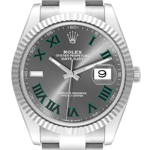 Photo of Rolex Datejust 41 Steel White Gold Wimbledon Dial Mens Watch 126334