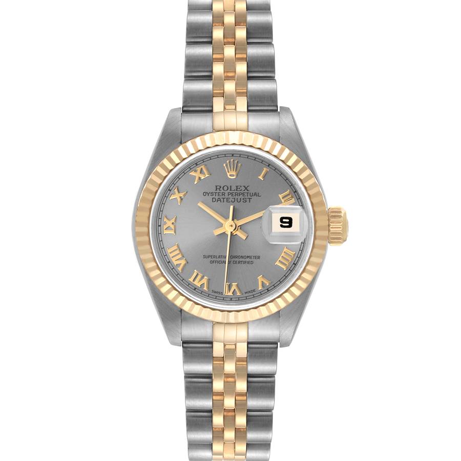 Rolex Datejust Steel Yellow Gold Slate Dial Ladies Watch 79173 Box Papers SwissWatchExpo