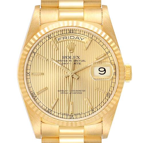 Photo of Rolex Day-Date President Yellow Gold Tapestry Dial Mens Watch 18238