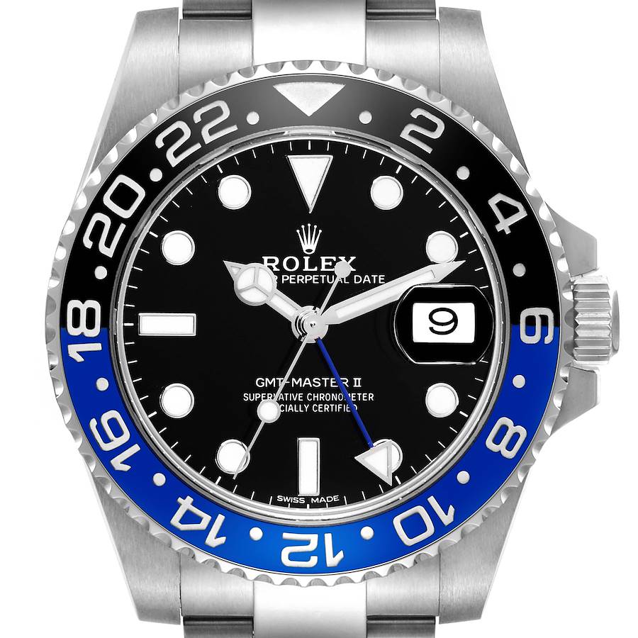 Rolex GMT Master II Black Blue Batman Bezel Steel Mens Watch 116710 Card SwissWatchExpo