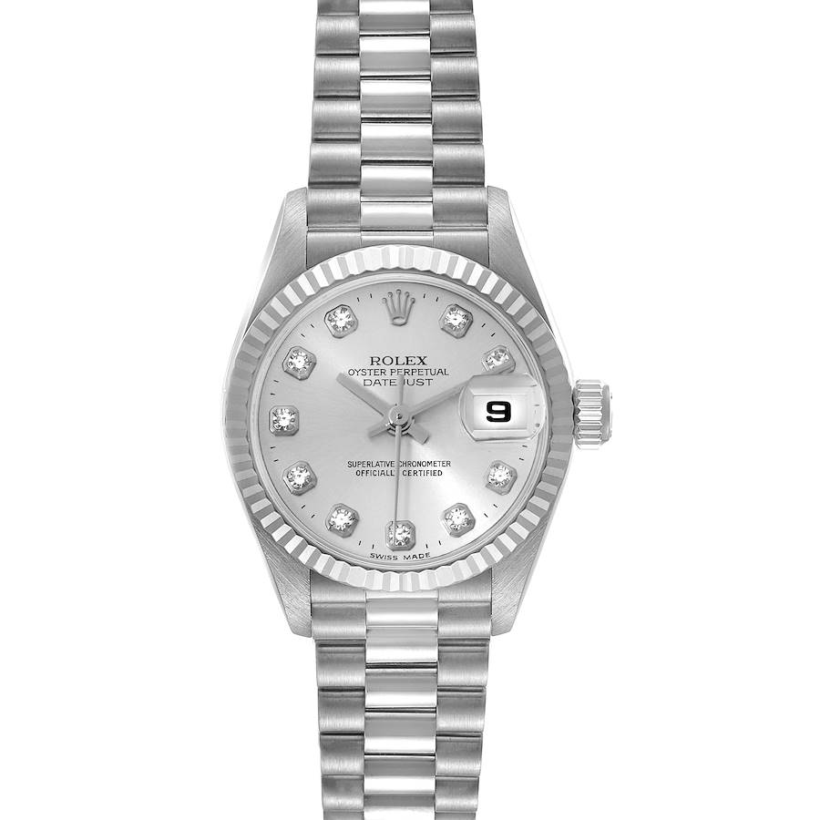 Rolex President Datejust 26 White Gold Diamond Ladies Watch 69179 SwissWatchExpo