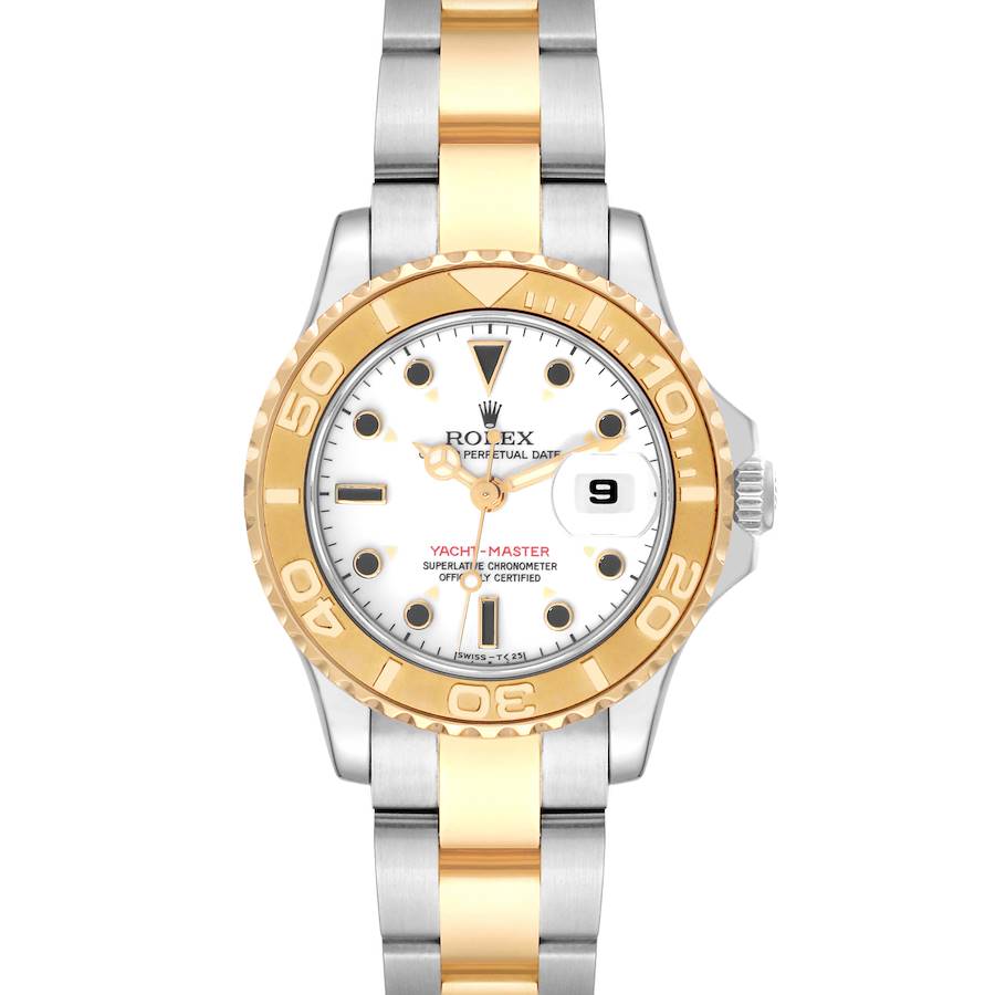 Rolex Yachtmaster 29 White Dial Steel Yellow Gold Ladies Watch 69623 SwissWatchExpo