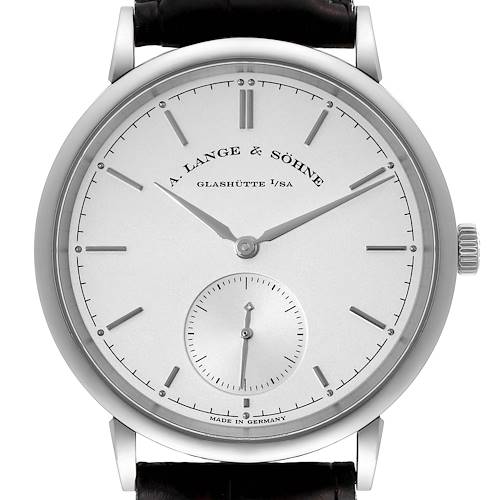 Photo of A. Lange and Sohne Saxonia White Gold Silver Dial Mens Watch 380.026