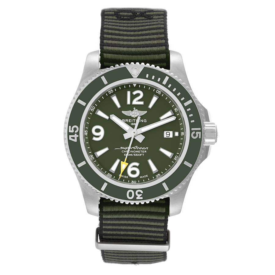 breitling superocean 44 outerknown green dial steel mens watch a17367 box card 51897 c11df md