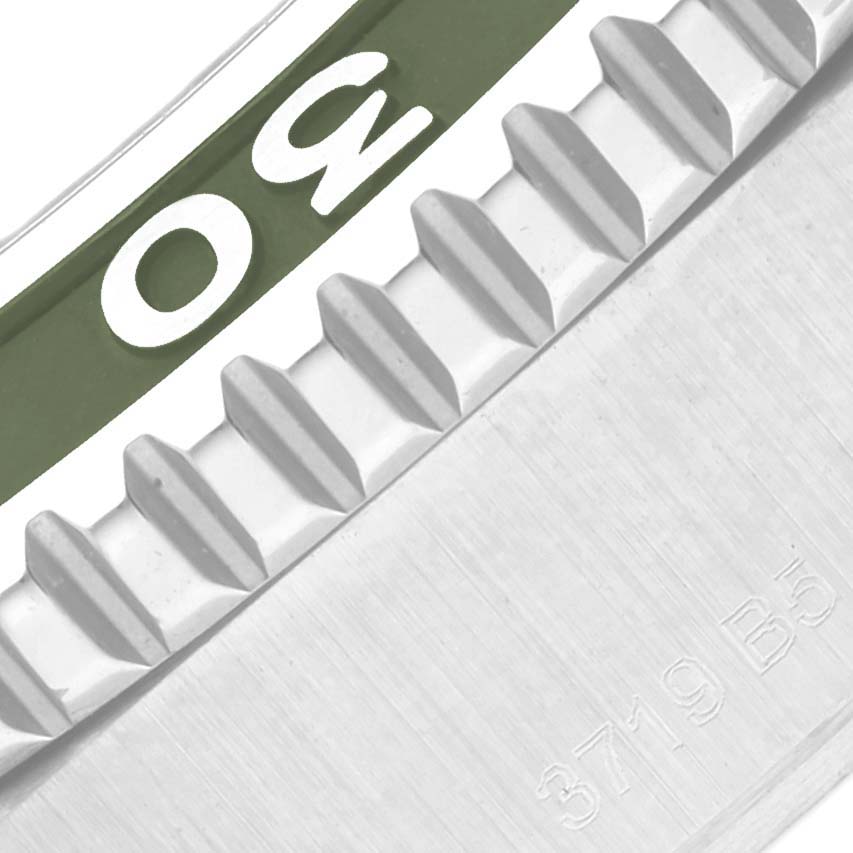 The image shows a close-up of the bezel and case side of a Breitling Superocean A17367A11L1W1 Men's Stainless Steel Green Dial A17367A11L1W1 Men's Stainless Steel Green Dial watch.