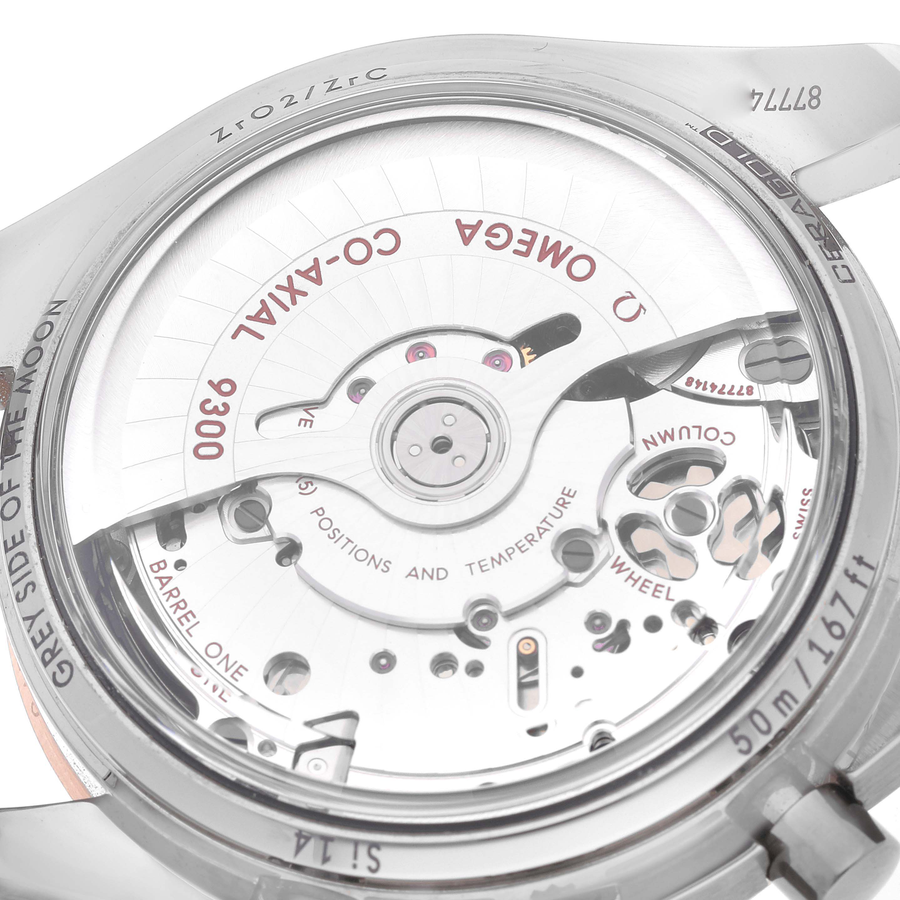 This image shows the case back of the Omega Speedmaster 311.63.44.51.99.001 Men's Ceramic Grey Dial 311.63.44.51.99.001 Men's Ceramic Grey Dial watch, focusing on the movement and internal mechanics.