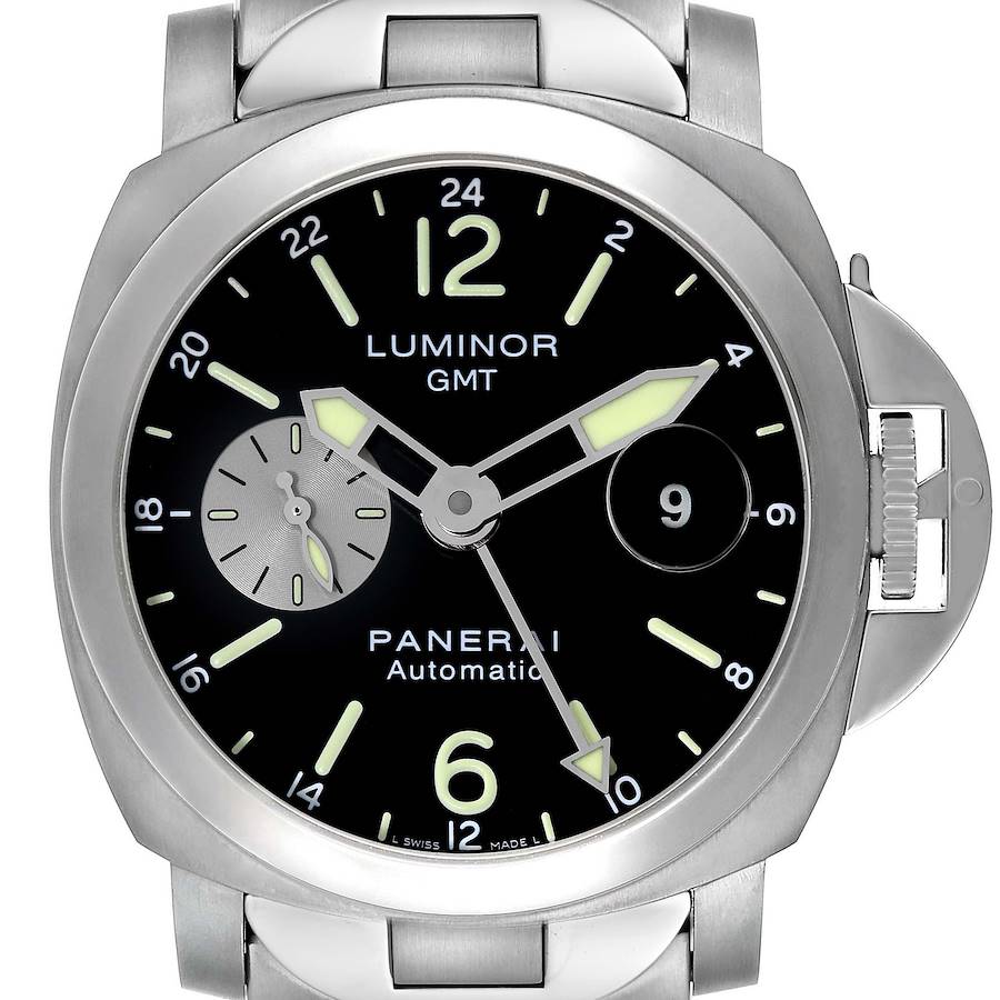 Panerai Luminor GMT Automatic Titanium Steel Mens Watch PAM00161 Box Card SwissWatchExpo