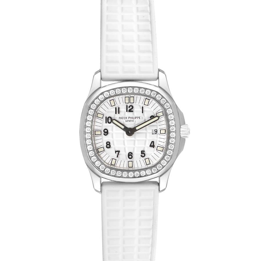 Patek Philippe Aquanaut White Dial Diamond Ladies Watch 4961 SwissWatchExpo