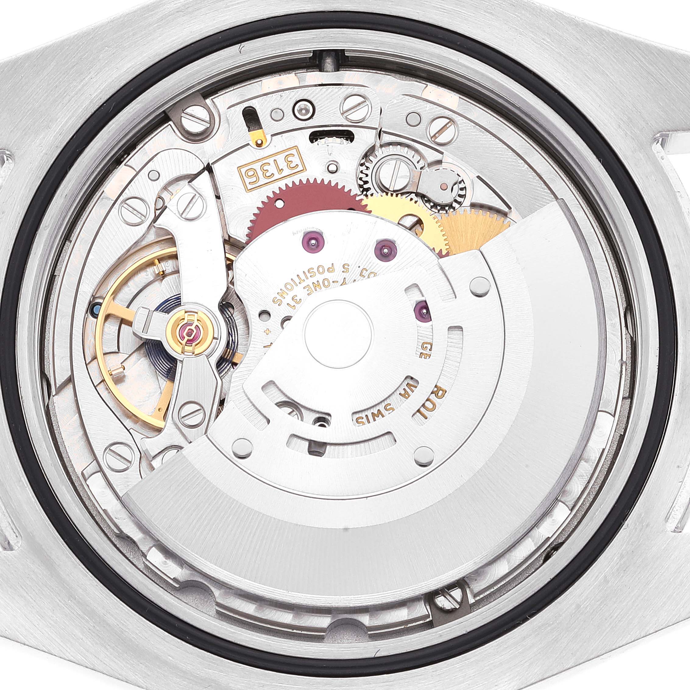 This image shows the movement seen from the back of a Rolex Datejust 41 116300 Men's Stainless Steel Blue Dial 116300 Men's Stainless Steel Blue Dial watch.