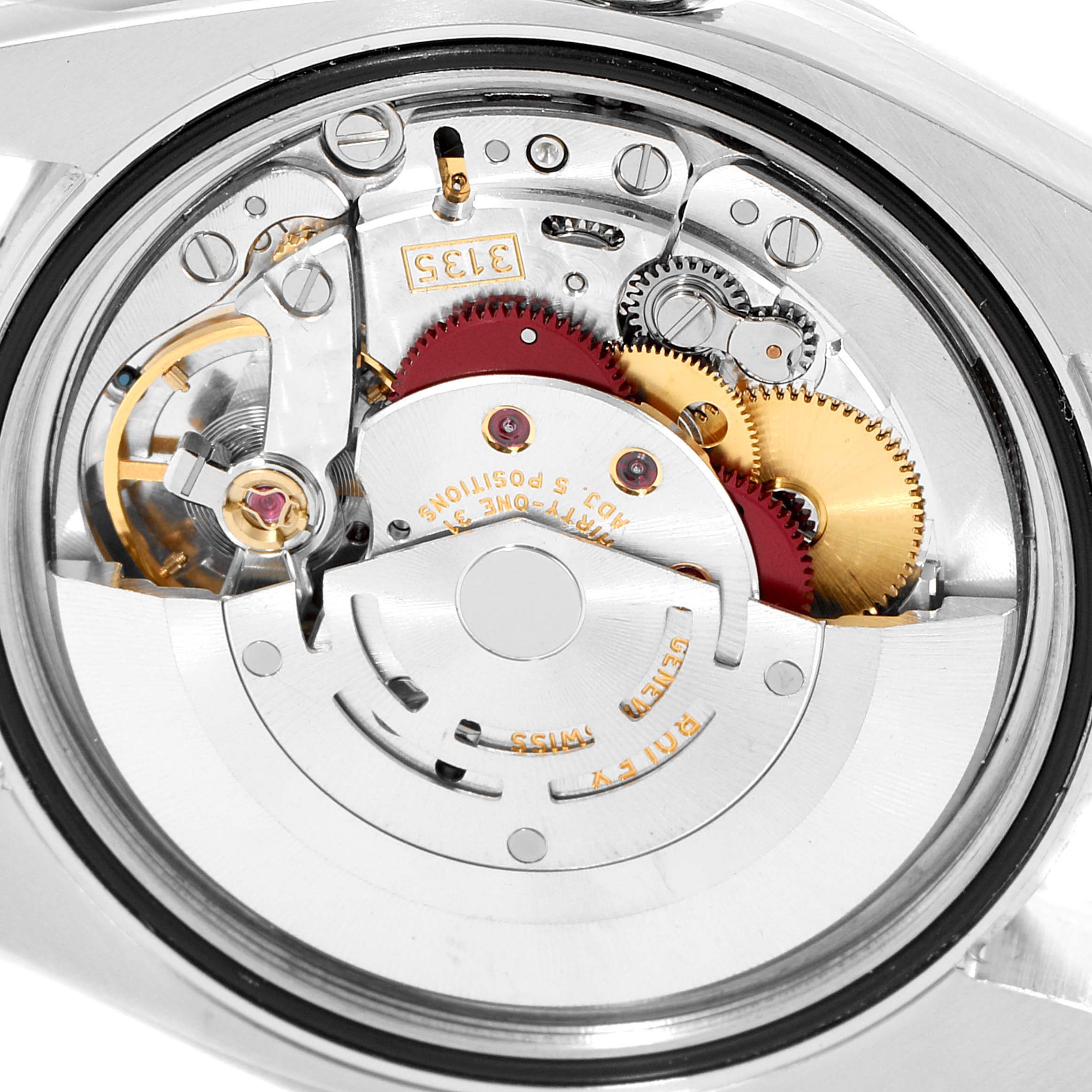 This image shows the internal mechanical movement of the Rolex Turn-o-Graph 116264 Men
s Stainless Steel Black Dial 116264 Men
s Stainless Steel Black Dial watch, viewed from the back.