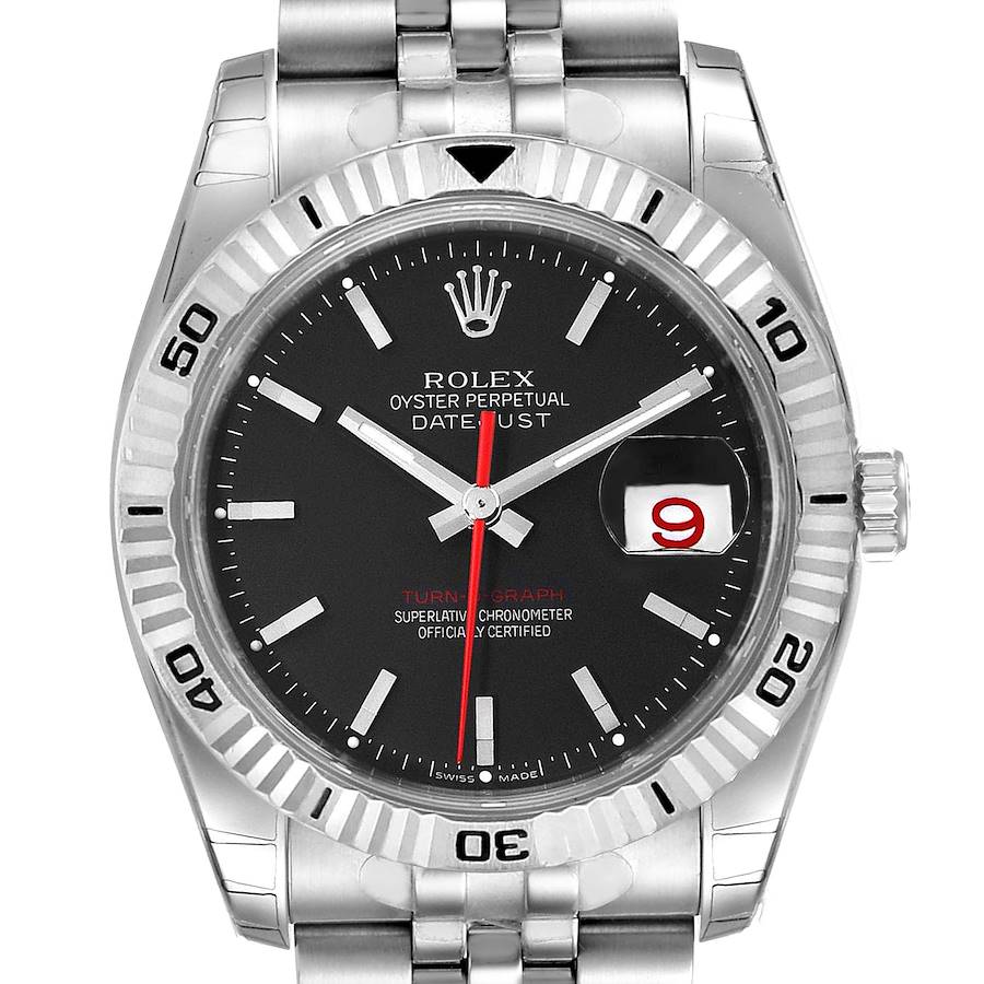 Rolex Datejust Turnograph Black Dial Steel Mens Watch 116264 Unworn NOS SwissWatchExpo