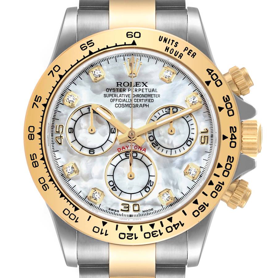 NOT FOR SALE Rolex Daytona Steel Yellow Gold Mother of Pearl Diamond Mens Watch 116503 Box Card PARTIAL PAYMENT SwissWatchExpo