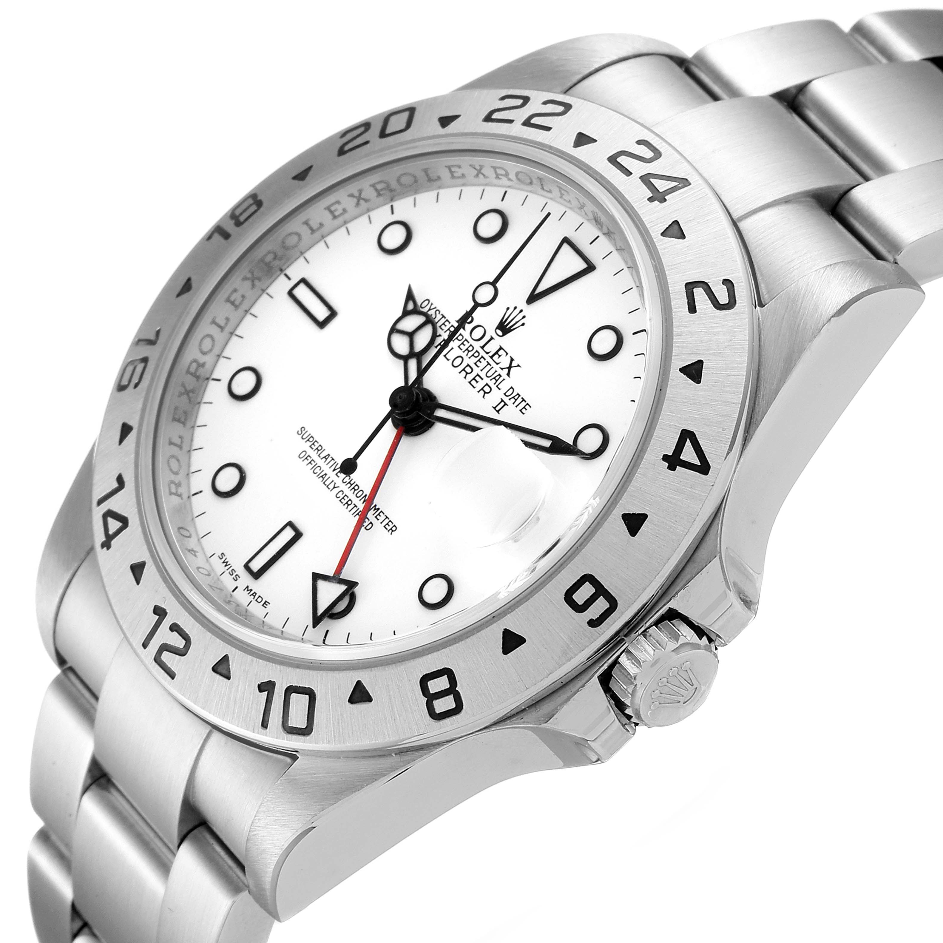 The image shows a Rolex Explorer 16570 Men's Stainless Steel White Dial 16570 Men's Stainless Steel White Dial watch at a three-quarter angle, highlighting the face, bezel, and part of the bracelet.