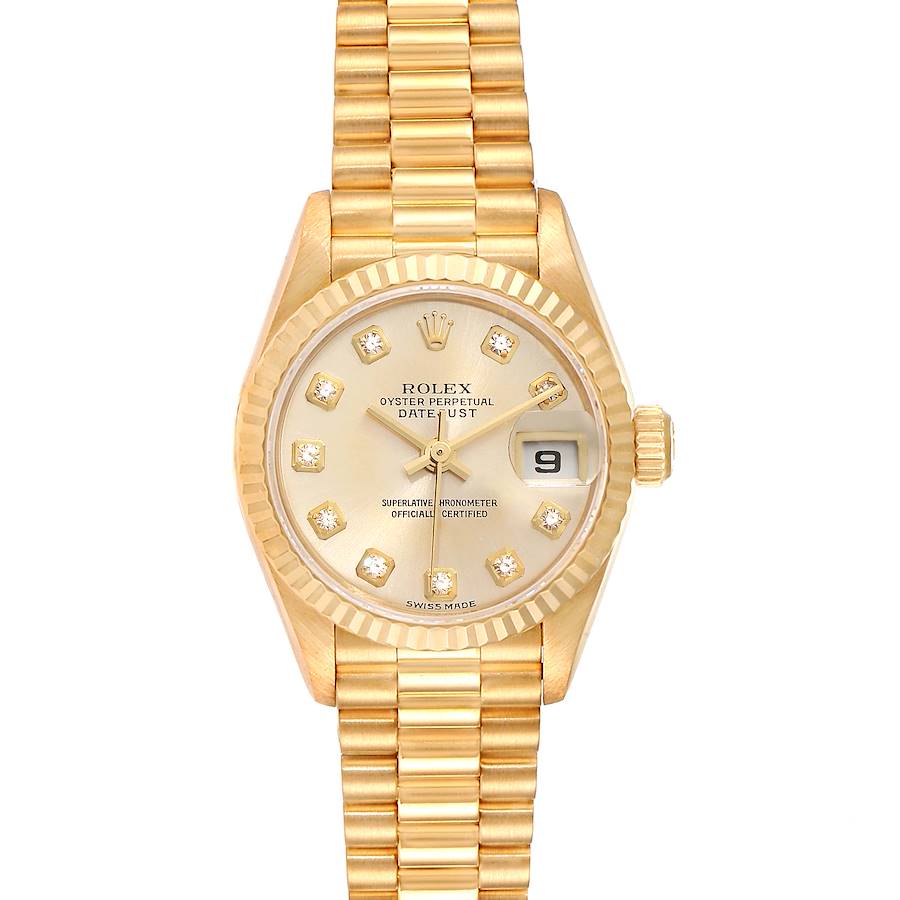 Rolex President Datejust Yellow Gold Diamond Dial Ladies Watch 79178 Box SwissWatchExpo