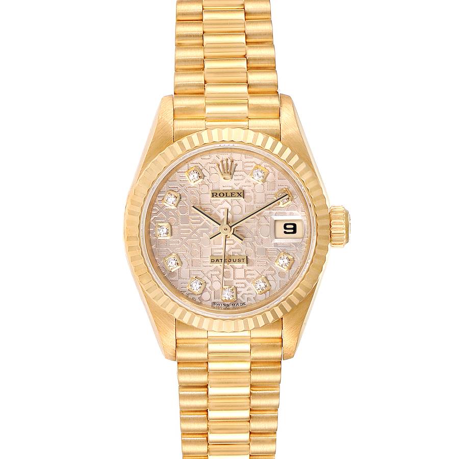 Rolex President Datejust Yellow Gold Diamond Dial Ladies Watch 79178 Papers SwissWatchExpo