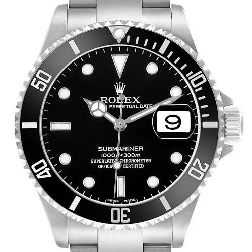 Photo of Rolex Submariner Date Black Dial Steel Mens Watch 16610