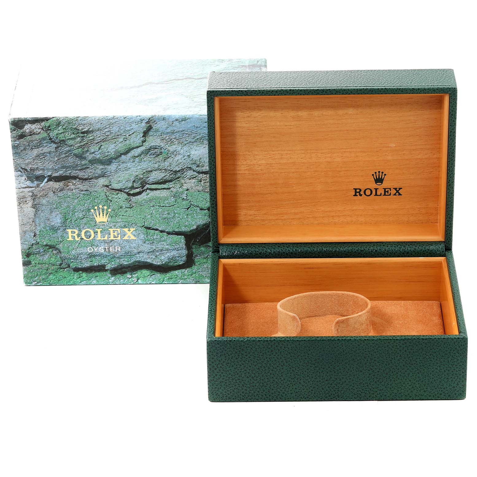 The image shows the opened box and packaging for a Rolex Submariner 16613 Men's Steel and Gold (two tone) Champagne Dial 16613 Men's Steel and Gold (two tone) Champagne Dial watch.