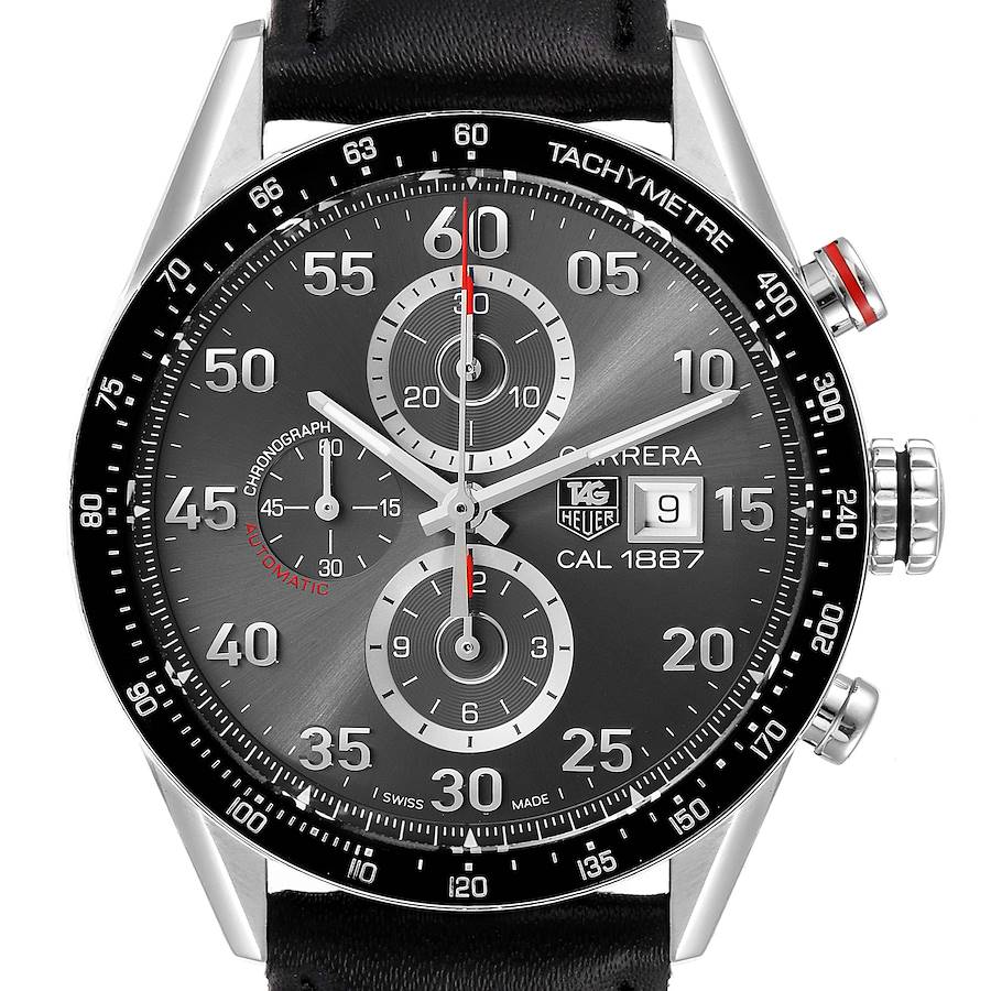 Tag Heuer Carrera Grey Dial Chronograph Mens Watch CAR2A11 Card SwissWatchExpo