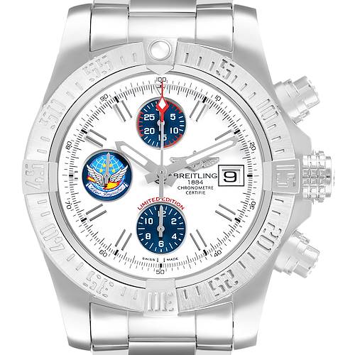 Photo of Breitling Avenger II Blue Impulse LE Steel Mens Watch A13381 Box Card