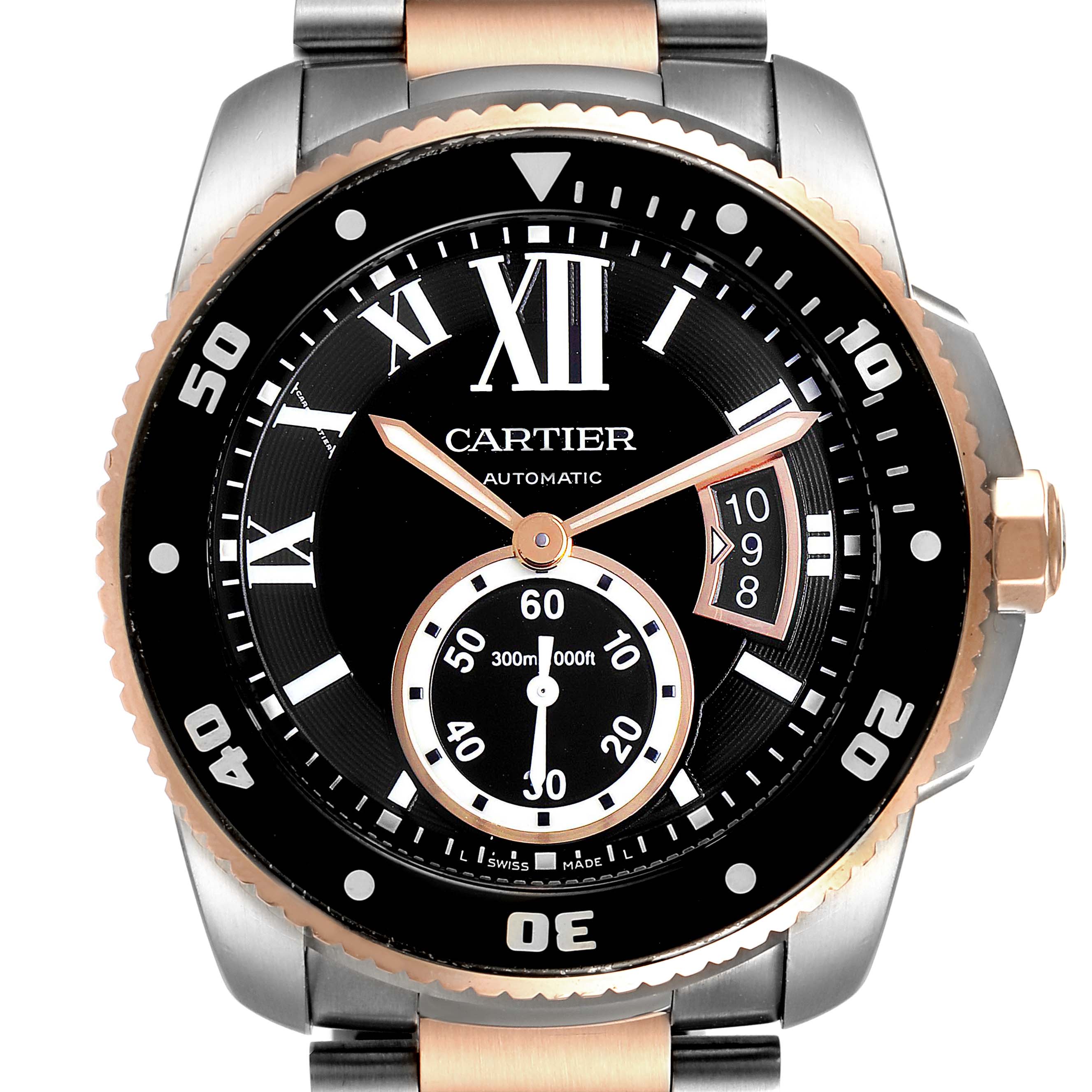 rose gold cartier watch mens