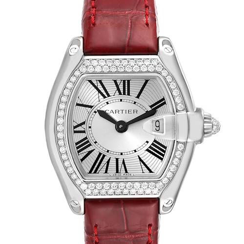 Photo of Cartier Roadster Small White Gold Diamond Bezel Ladies Watch WE500260 Box Papers