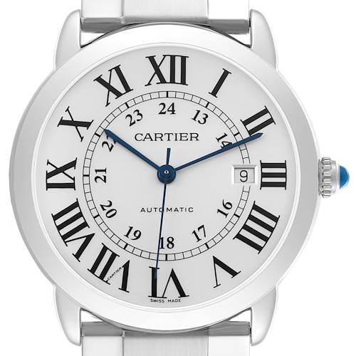 Photo of Cartier Ronde Solo XL Silver Dial Steel Mens Watch W6701011