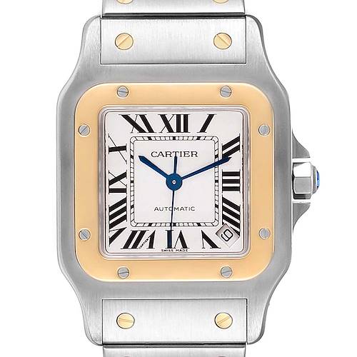 Photo of Cartier Santos Galbee XL Steel Yellow Gold Mens Watch W20099C4 Box Papers