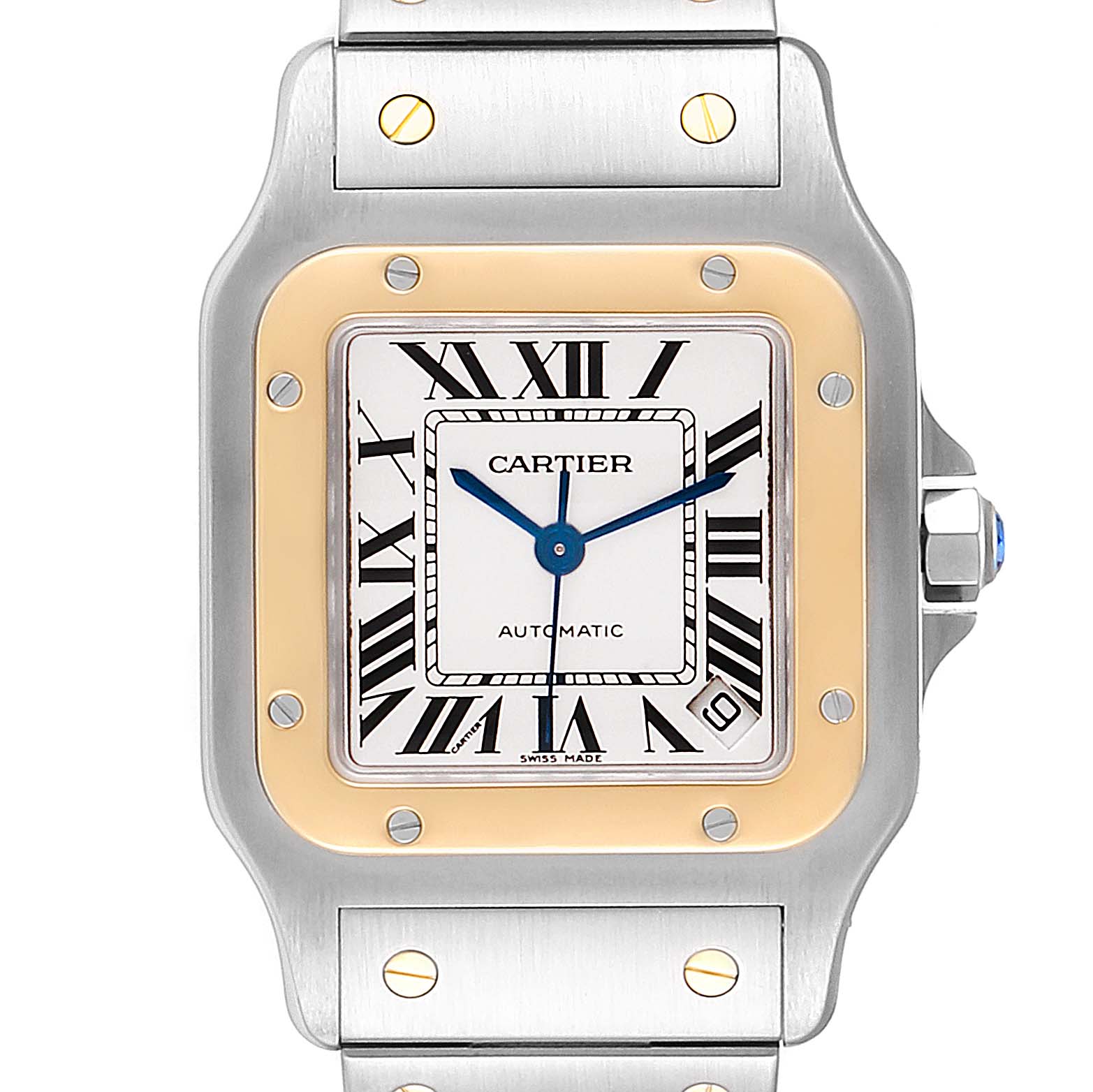 Cartier Santos Galbee Xl Steel Yellow Gold Mens Watch W20099c4 Box Papers Swisswatchexpo