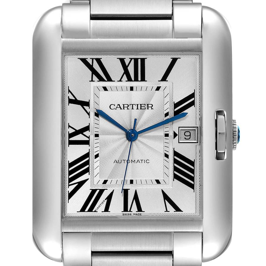 Cartier Tank Anglaise XL Steel Automatic Mens Watch W5310008 Box Papers SwissWatchExpo