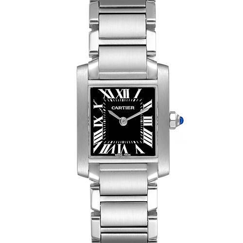 Photo of Cartier Tank Francaise Black Dial Steel Ladies Watch W51026Q3 Papers