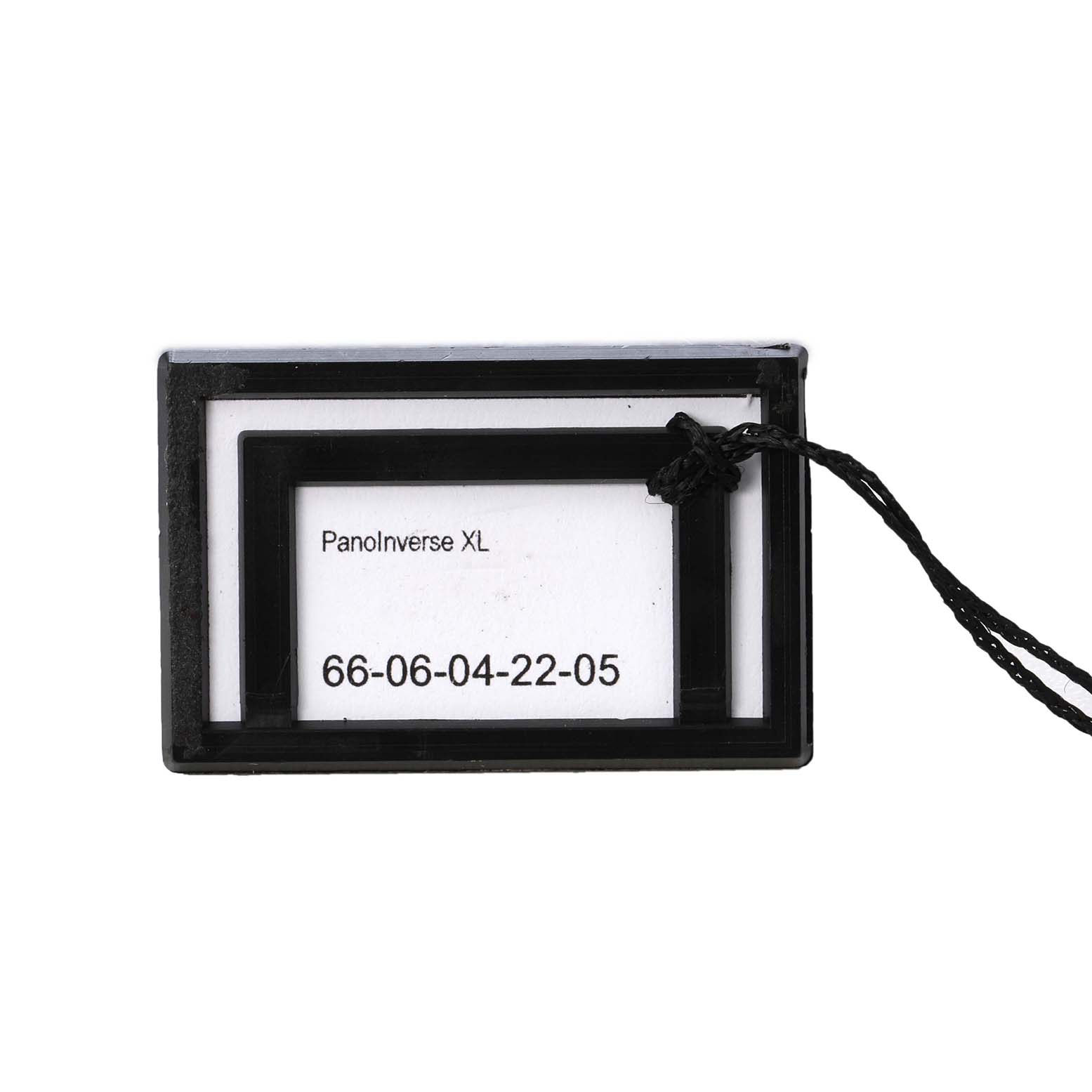 This image shows a tag for the Glashütte PanoInverse XL, featuring the model number and a black string attachment.